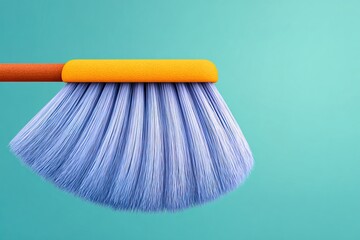 Cleaning tool with blue bristles against a solid background for home improvement tasks