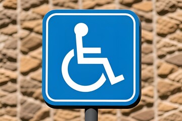handicap parking sign on blue color