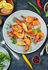Langoustines fried in butter with garlic.