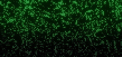 Bright Green Technology Background with Green Dots