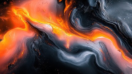 Orange Black Gradient Fluid Vortex Texture Background Light Spot Particle Colorful Effect Wallpaper Poster UI Decor Material