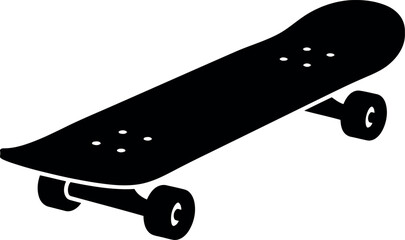 Black skateboard silhouette vector graphic © Your Vectors