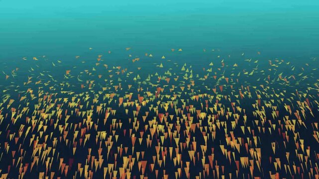 Animated background of moving triangular particles