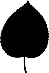 Black aspen leaf silhouette