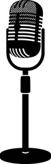 Vintage microphone silhouette icon