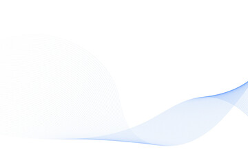 Abstract blue wave of particles on transparent background, flowing and undulating with a sense of movement and energy