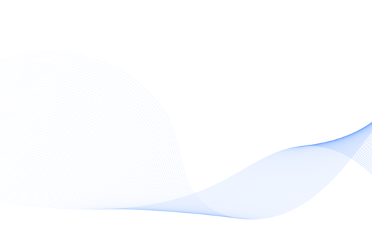 Abstract blue wave of particles on transparent background, flowing and undulating with a sense of movement and energy