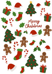 Whimsical Cozy Christmas Illustration Collage