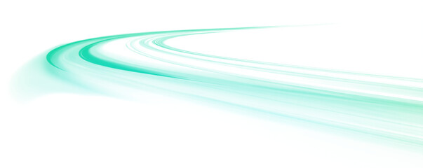 Abstract glowing blue neon speed lines with dynamic motion effect. Light trails create futuristic energy flow and acceleration. Modern digital background isolated in png.