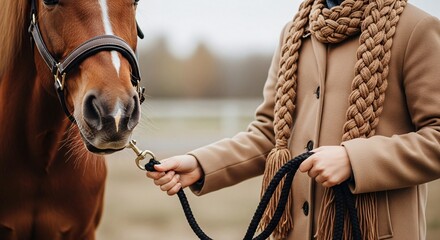Obraz premium Equestrian Connection A Bond Forged in Trust and Respect A Harmonious Partnership Between Human and Horse A Celebration of the Natural World Together in Nature