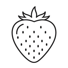 Simple outline strawberry icon with dots