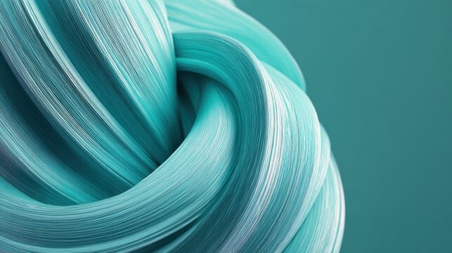 Teal color stylish stock photo with abstract twisted lines forming a dynamic curve. Modern digital art concept with flowing shapes for design. - Powered by Adobe