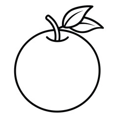 Simple outline of an apple with leaves