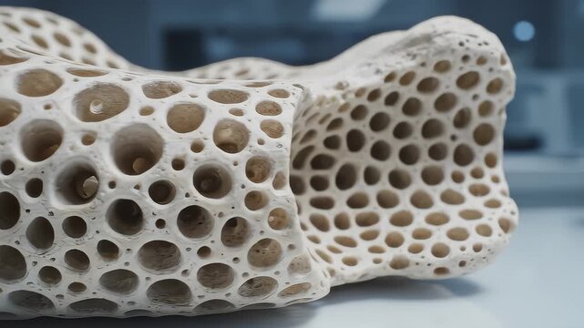 Close Up View of Interesting Porous Bone-Like Structures