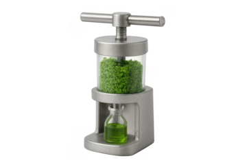 Extracting green liquid from raw natural ingredients