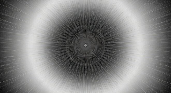 Abstract grayscale radiating lines pattern with central circular shape
