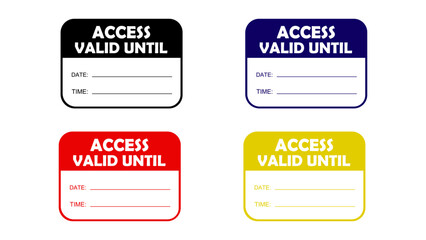 Access Valid Until Label Sticker Template Vector Design