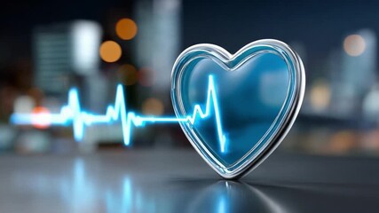 Digital Heartbeat: An artistic rendering of a glowing blue heart, a symbol of life, is connected to a dynamic waveform representing the rhythm of existence.