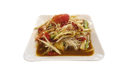 Thai papaya salad with vermicelli and fermented fish