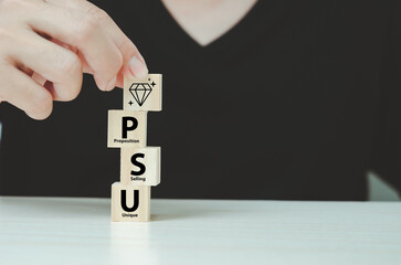 Unique selling proposition (USP), marketing strategy concept. The competitive advantage of product and service and attract customers. Differentiate from the competition, unique benefits and features.