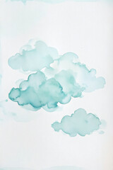 Transformative Teal 2026 Light Watercolor Clouds, Minimal Texture Background for Elegant Artistic Composition, Modern Abstract Design and Creative Projects