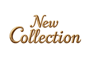 New collection luxury gold embroidery typography on transparent background