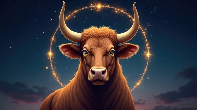El signo zodiacal Tauro est&aacute; representado por una poderosa cara de toro