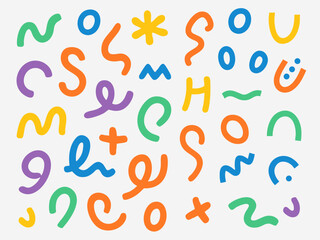 Line art organic shape abstract vector soft color illustration