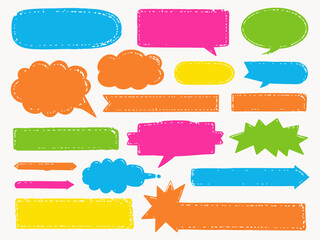 set of colorful speech bubbles
