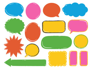 colorful speech bubbles set