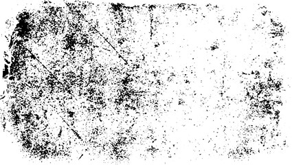 Black and white grunge texture overlay with heavy distressing, scratches, and speckles vector