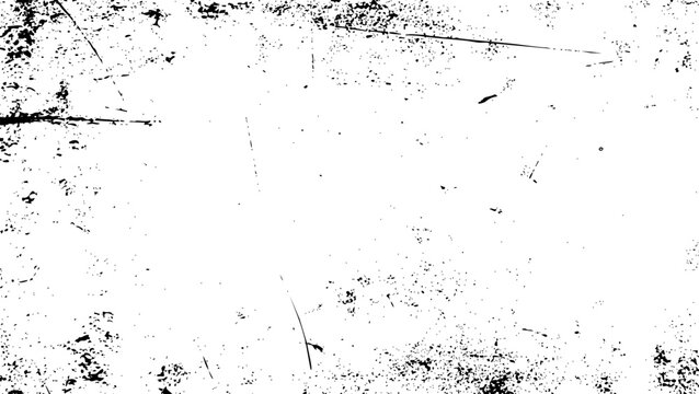 Abstract black and white grunge texture overlay with distressed scratch marks and noise for graphic design vector