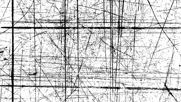 Abstract black and white grunge texture background with heavy scratches and distressed overlay effect vector