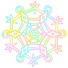 Colorful pastel vector snowflake