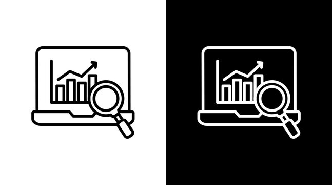 Data Visualization White Icon Set Design
