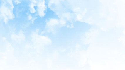 Beautiful blue sky and white clouds abstract background. Cloudscape background. Blue sky and fluffy white clouds on sunny day. Nature weather. 