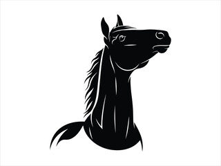 Elegant Horse Head Silhouette Illustration for Decoration