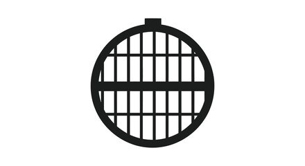 Vintage bird cage silhouette with oval shape and vertical bars