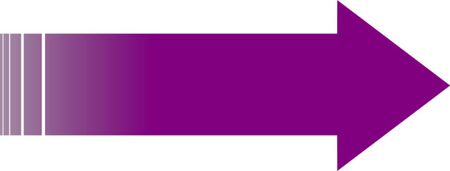 A vibrant purple arrow pointing to the right with a gradient tail on a white background.