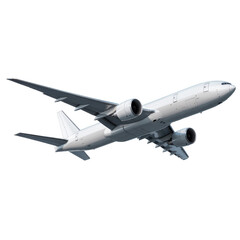 Obraz premium White Cargo Airplane Flying isolated on a transparent background