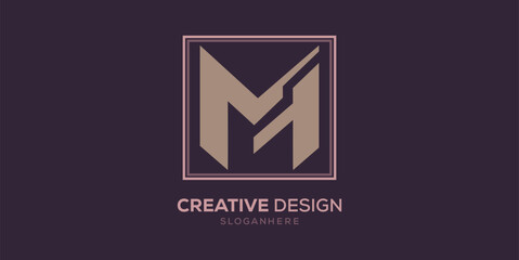 Letter M creative logo design inspirasion template.