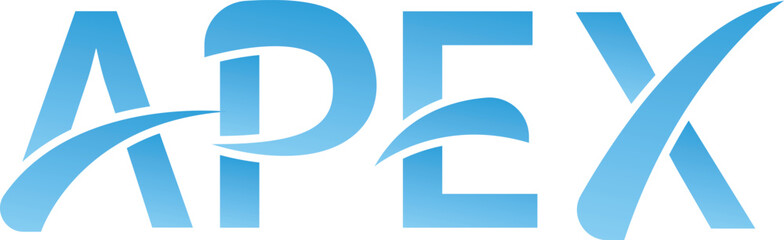typography text APEX logo design, © monora