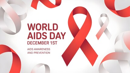World AIDS Day background design. December 1st, World AIDS awareness and prevention. Vector illustration