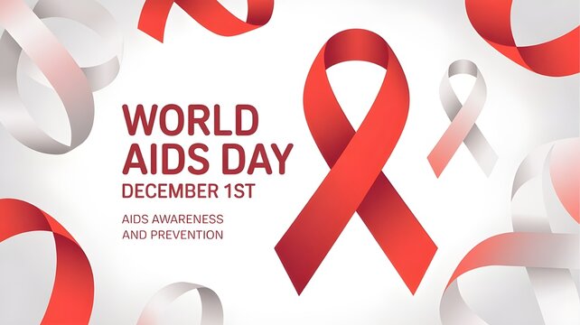 World AIDS Day background design. December 1st, World AIDS awareness and prevention. Vector illustration - Powered by Adobe