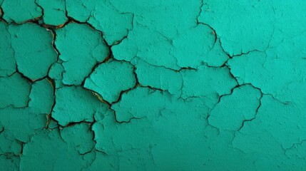 Obraz premium Analyzing crumbled green concrete wall texture urban space surface detail rough environment close-up view old teal concept