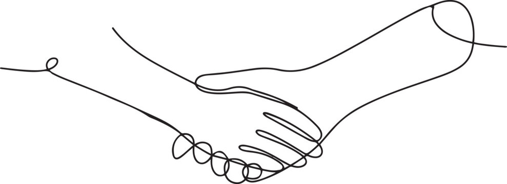 Single continuous line drawing of hold hand for caring and show sympathy to other. Hand drawn style vector. one line Icon drawing with white background