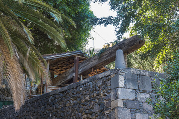 Earth Gate, Puerta de Tierra at old town of Garachico in garden Parque de la Puerta de Tierra