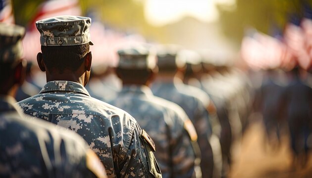 Veterans Day Wreath-Laying Ceremony,A solemn ceremony where veterans honor fallen soldiers by laying wreaths at a memorial on Veterans Day.