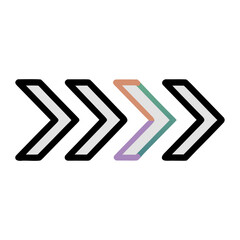 Progression arrows: white and subtle gradient chevrons graphic