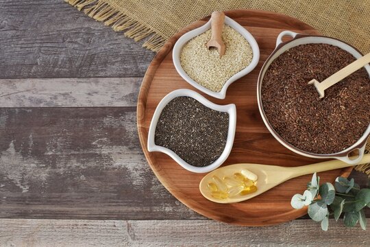 Sesame, flax and chia seeds are healthy mind and body seeds, packed with minerals and vitamins, and vitamins in a spoon.